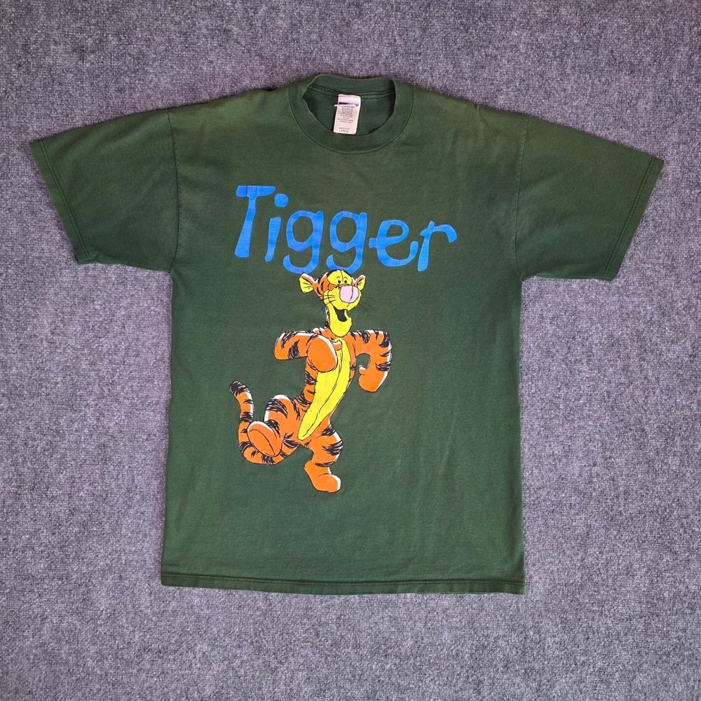 Disney Tigger T-Shirt Mens Large Green Vintage 90s Winnie the Pooh Brazos USA